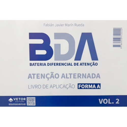 BDA  - AA - Atenção Alternada - Forma  A - Livro de Aplicação Vol 02 | Wedja Psicologia BDA  - AA - Atenção Alternada - Forma  A - Livro de Aplicação Vol 02 | Wedja Psicologia