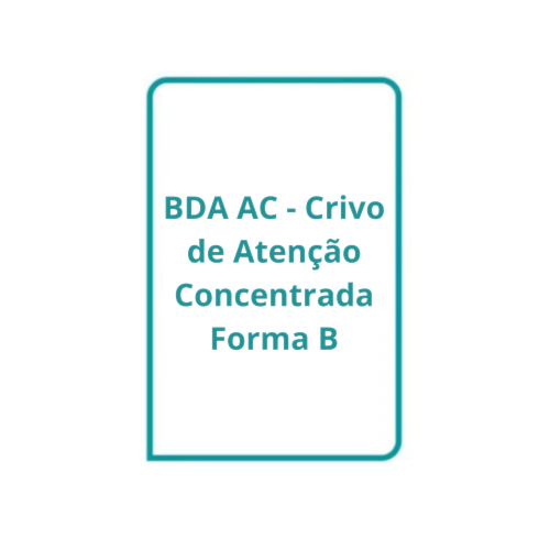 BDA  AC - Crivo Atenção Concentrada - Forma B | Wedja Psicologia BDA  AC - Crivo Atenção Concentrada - Forma B | Wedja Psicologia