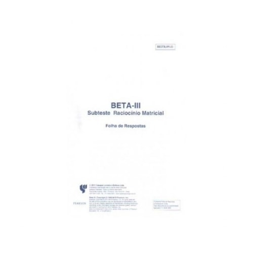 BETA III: Raciocínio Matricial (Folhas de Resposta) | Wedja Psicologia BETA III: Raciocínio Matricial (Folhas de Resposta) | Wedja Psicologia
