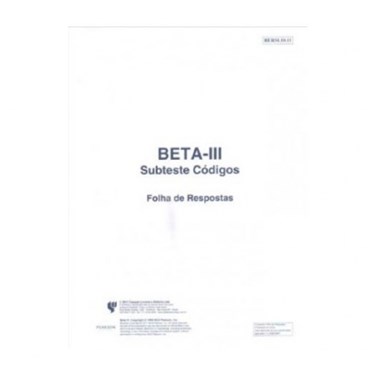 BETA III: Subtestes Códigos (Folhas de Respostas) | Wedja Psicologia