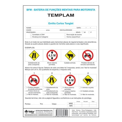 BFM-2 - Bateria de Funções TEMPLAM | Folha de Resposta BFM-2 - Bateria de Funções TEMPLAM | Folha de Resposta