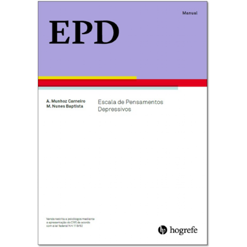 EPD Escala de Pensamentos Depressivos (Kit Complet) | Wedja Psicologia EPD Escala de Pensamentos Depressivos (Kit Complet) | Wedja Psicologia