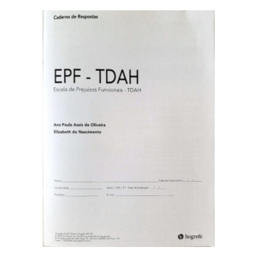 EPF-TDAH - Questionário 25 Folhas EPF-TDAH - Questionário 25 Folhas