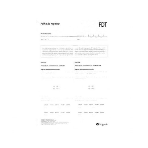 FDT - Teste dos Cinco Dígitos (Bloco de respostas) | Wedja Psicologia FDT - Teste dos Cinco Dígitos (Bloco de respostas) | Wedja Psicologia