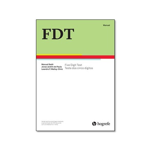 FDT Teste dos Cinco Dígitos - Caderno de aplicação