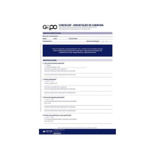 GOPC Checklist - Orientação Carreira | Wedja Psicologia GOPC Checklist - Orientação Carreira | Wedja Psicologia