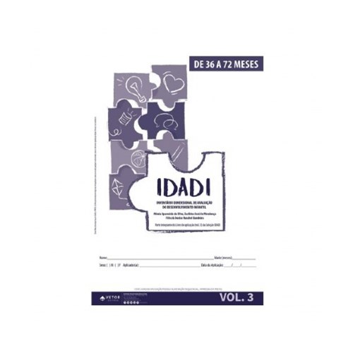 IDADI - Livro de Aplicação 36 a 72 meses | Wedja Psicologia