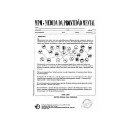 MPM Medida de Prontidão Mental - Folhas de aplicação MPM Medida de Prontidão Mental - Folhas de aplicação