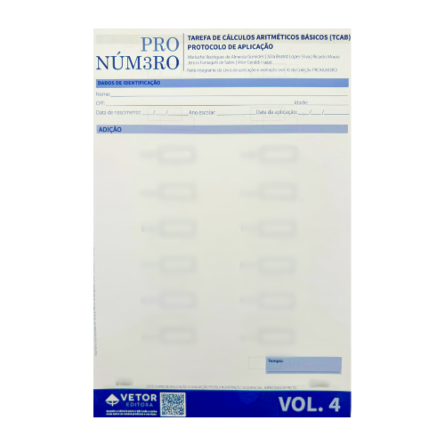 PRONUMERO Livro de aplicação TCAB Vol.04 | Wedja Psicologia PRONUMERO Livro de aplicação TCAB Vol.04 | Wedja Psicologia