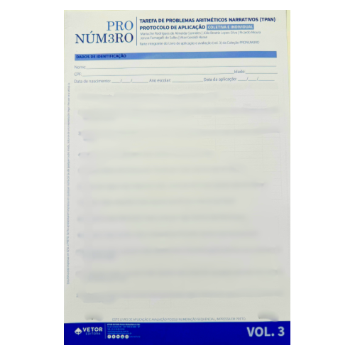 PRONUMERO livro de aplicação TPAN Vol.03 | Wedja Psicologia PRONUMERO livro de aplicação TPAN Vol.03 | Wedja Psicologia