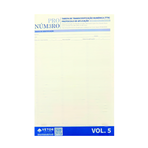 PRONUMERO Livro de aplicação TTN Vol.05 | Wedja psicologia PRONUMERO Livro de aplicação TTN Vol.05 | Wedja psicologia