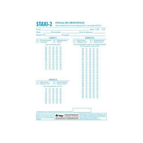 Staxi 2 Livro de Aplicação | Wedja Psicologia Staxi 2 Livro de Aplicação | Wedja Psicologia