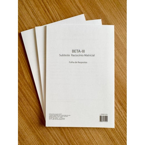 Teste Não Verbal de Inteligência Geral BETA III - Folhas de Resposta Raciocino Matricial | Wedja Psicologia Teste Não Verbal de Inteligência Geral BETA III - Folhas de Resposta Raciocino Matricial | Wedja Psicologia