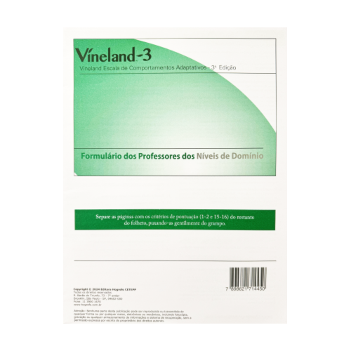 VINELAND-3 - FORMULÁRIO PROFESSORES DE DOMÍNIOS VINELAND-3 - FORMULÁRIO PROFESSORES DE DOMÍNIOS