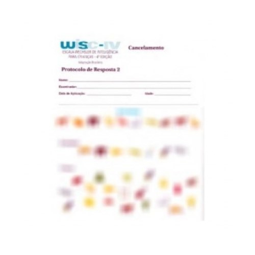 WISC IV - Protocolos de Resposta 2 | Wedja Psicologia